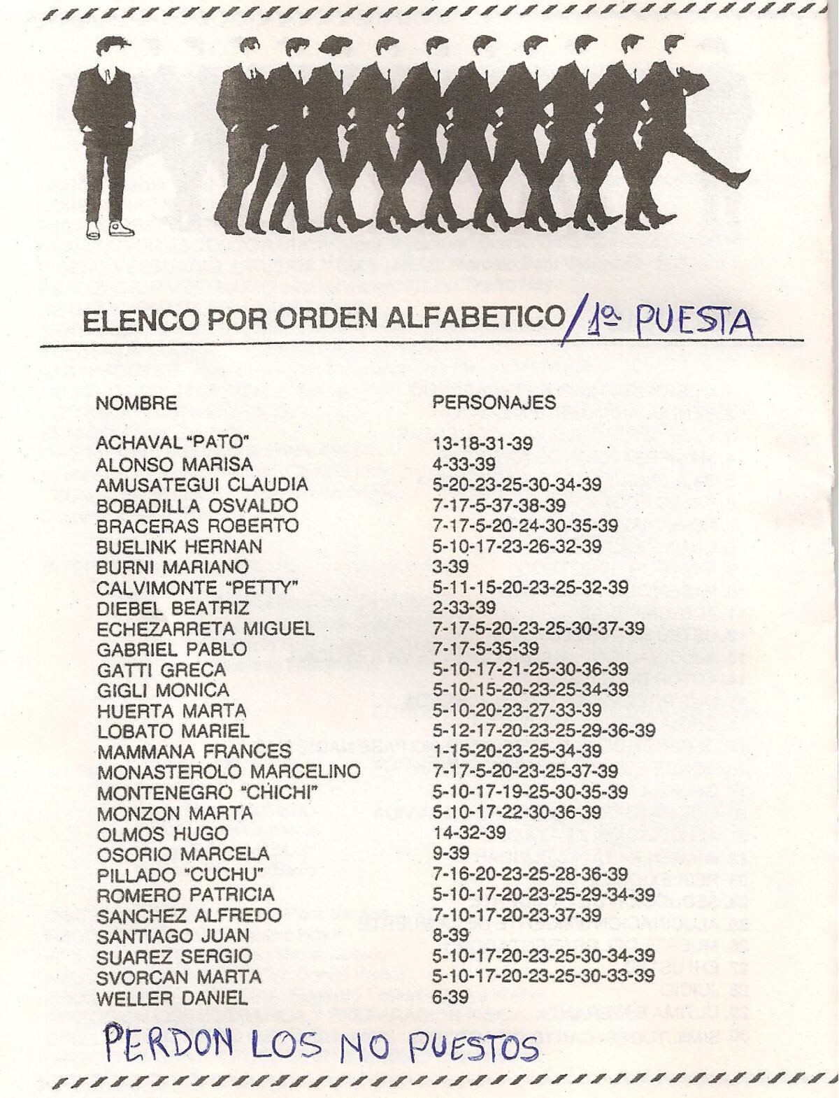 El elenco actoral de "El espectáculo va a comenzar", la ópera rock que marcó un antes y un después en el teatro independiente cordobés. (Gentileza Pato Achával)