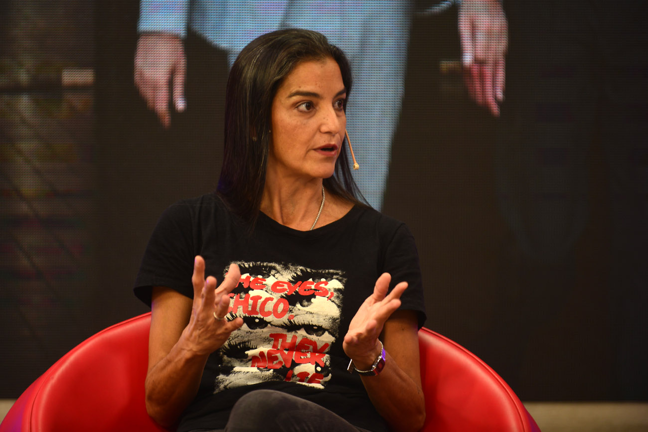 Soledad Laciar, madre de Valentino Blas Correas, en el programa Voz y Voto. (Nicolás Bravo / La Voz)