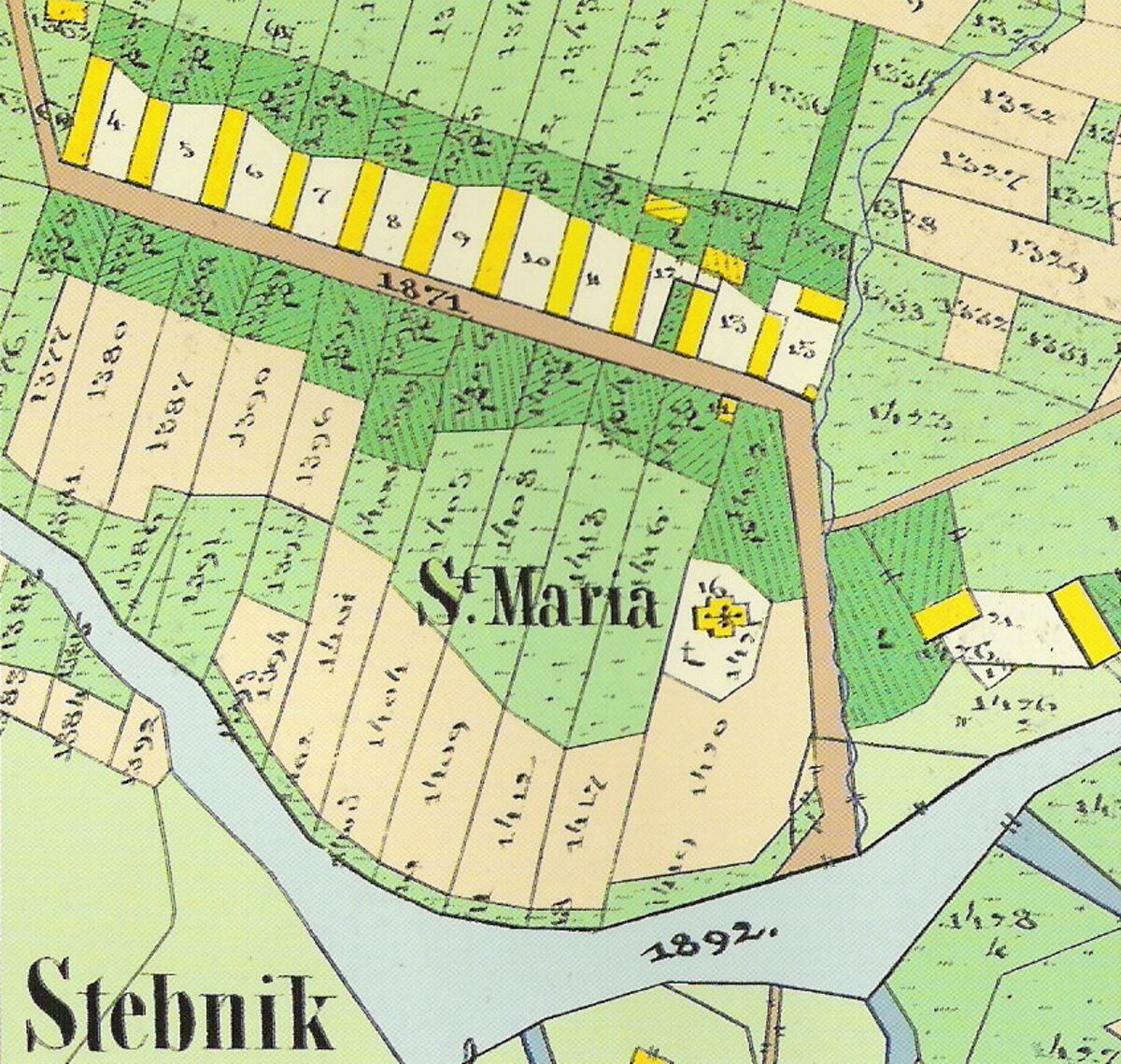 Imagen de cómo se trazaban las parcelas en la zona fronteriza de Alemania-Polonia en el siglo XIX (gentileza arquitecto Alejandro Csome).