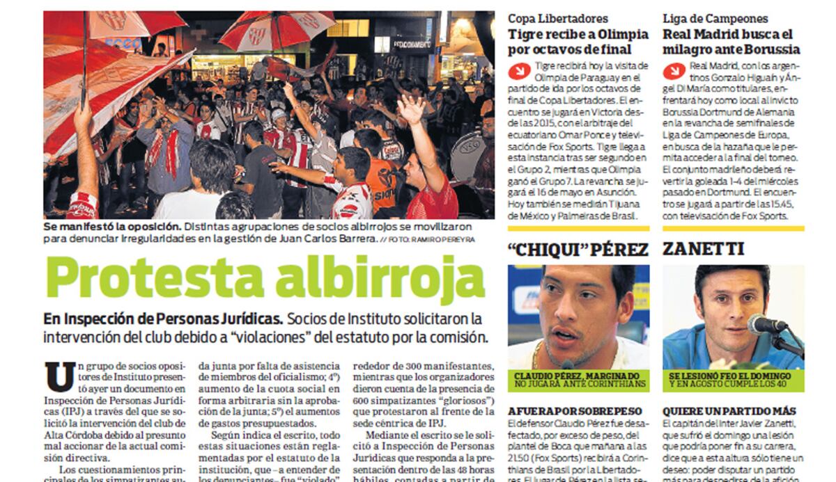 Distintas agrupaciones de socios albirrojos se movilizaron
para denunciar irregularidades en la gestión de Juan Carlos Barrera en 2013 (Foto: Archivo / La Voz).
