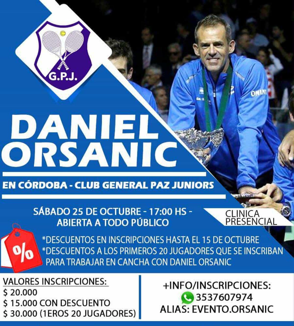 Daniel Orsanic se presentará en Córdoba este sábado 25 de octubre.