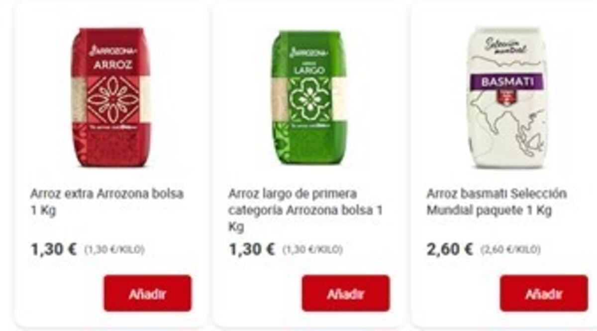 Precios de productos básicos en un súper español. (La Voz)