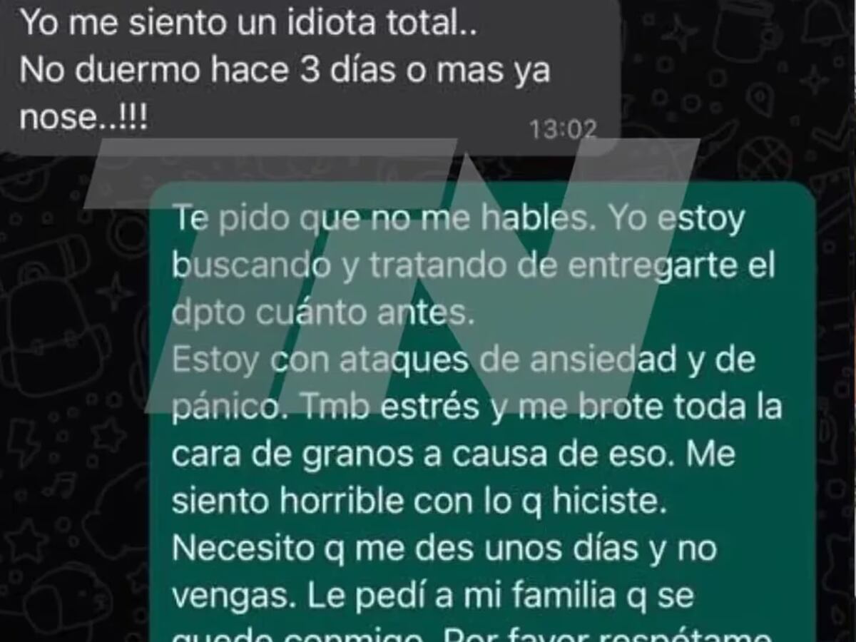 Los chat del tenista con Araceli Torrado.