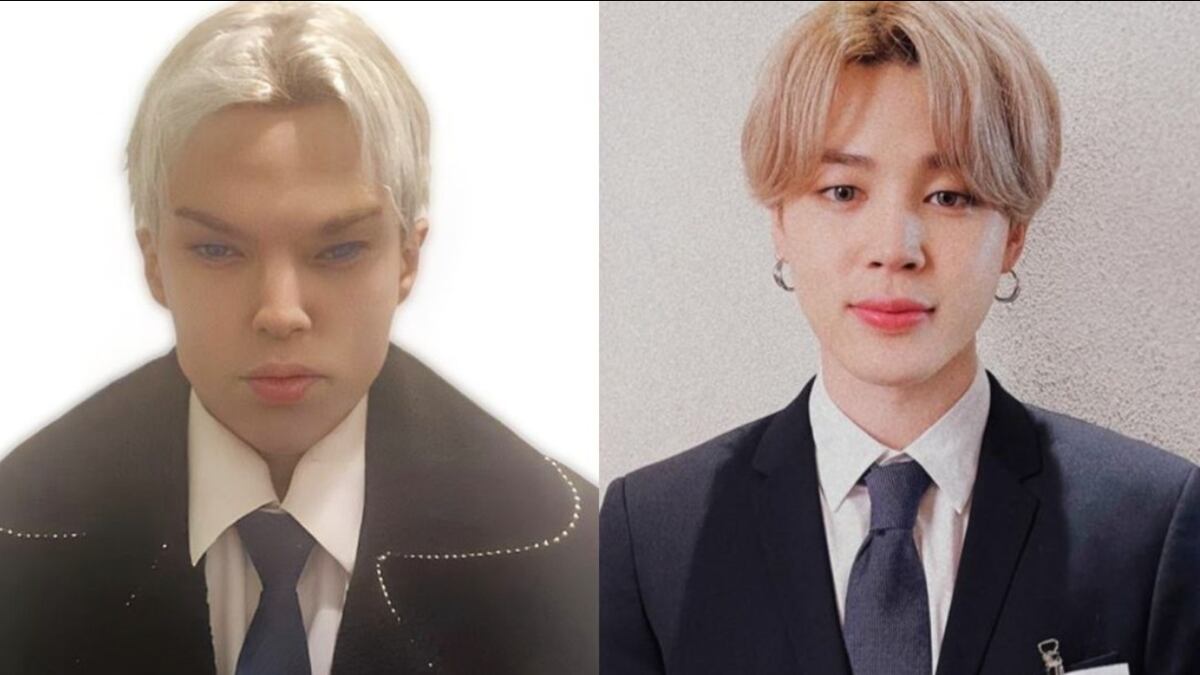 A la izquierda, Saint Von Colucci. A la derecha, Jimin de BTS.