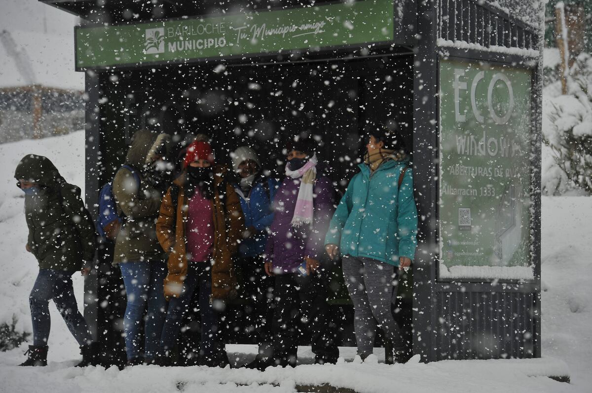 La nieve en Bariloche. (Télam)
