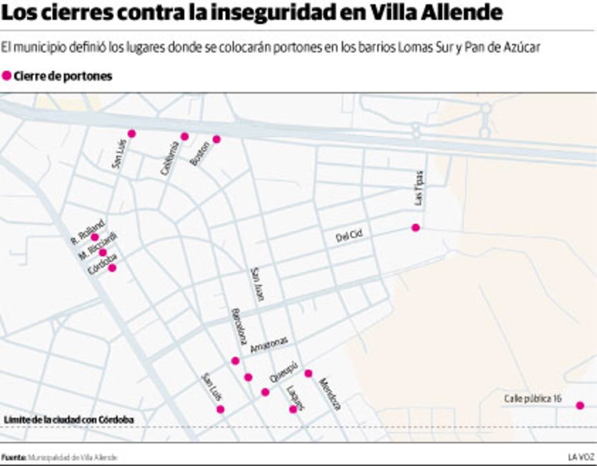 El municipio definió los lugares donde se colocarán portones en los barrios Lomas Sur y Pan de Azúcar