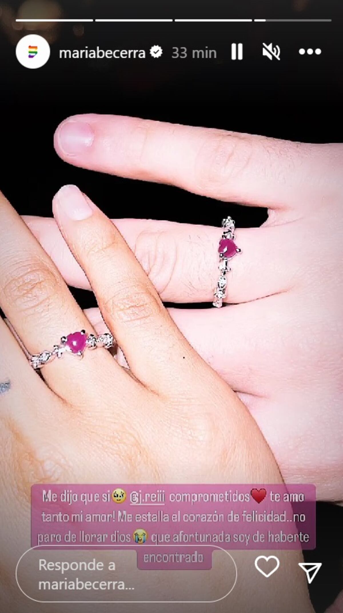 María Becerra y Rei, comprometidos. (Instagram María Becerra)