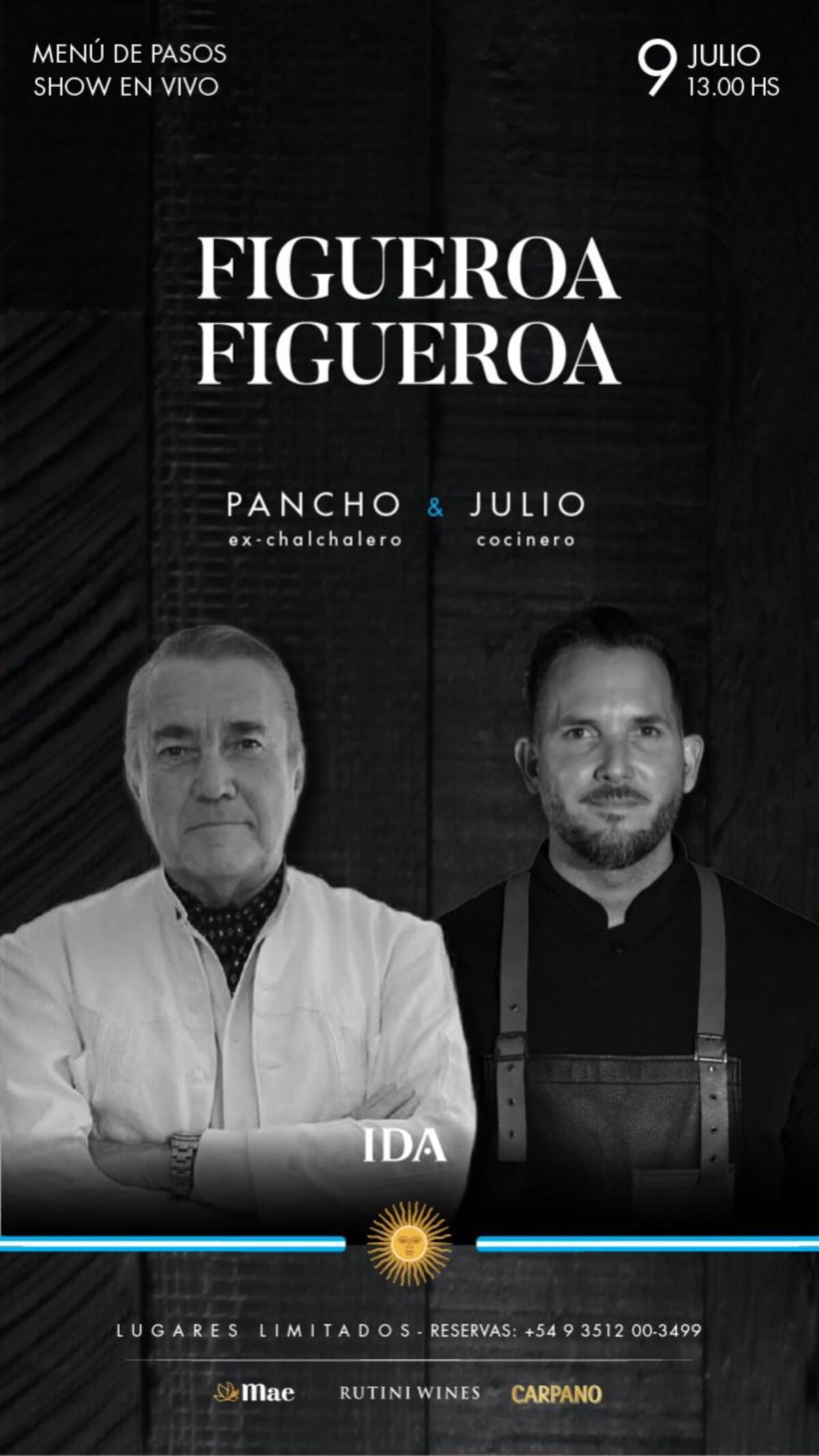 Restaurante IDA y un menú especial.