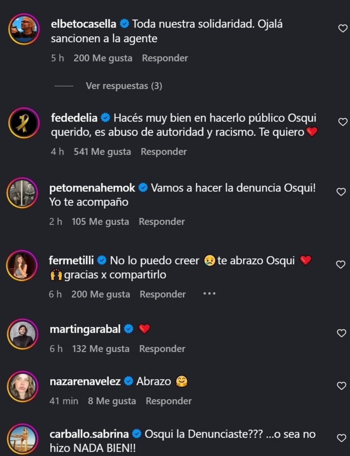 El apoyo a Osqui Guzmán. (Captura)