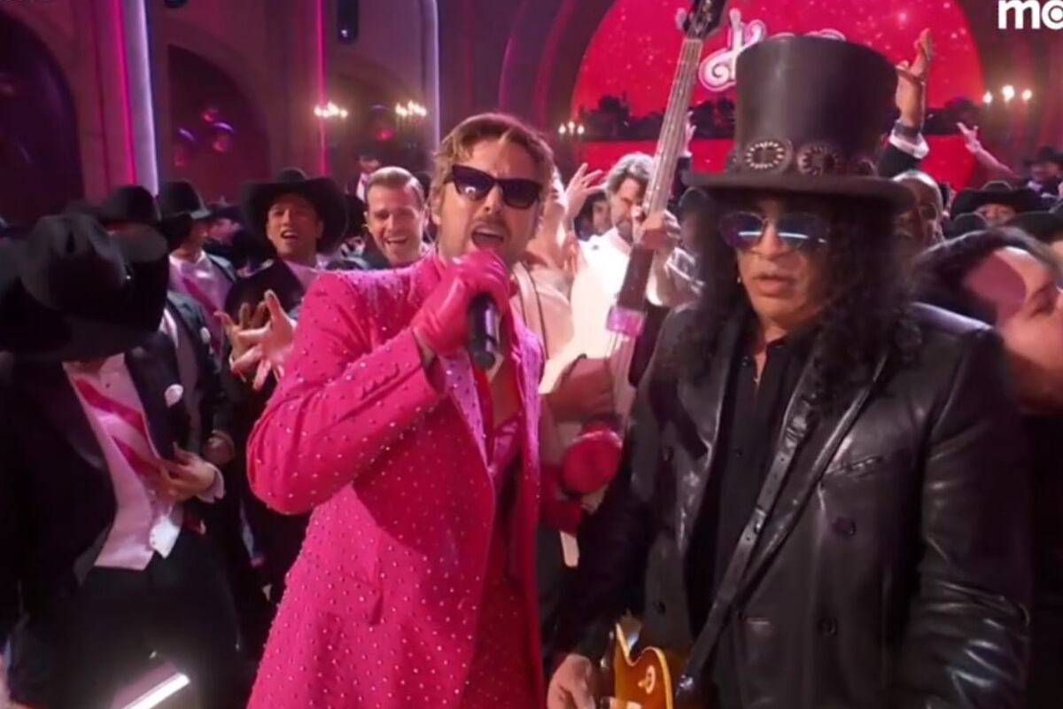 Oscar 2024: Ryan Gosling cantó I’m just Ken junto a Slash, Emma Stone y el elenco de Barbie (Captura de pantalla)