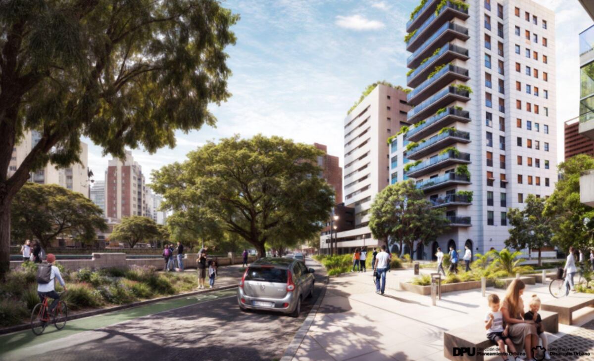 Render del frente de barrio Güemes hacia La Cañada, luego de la implementación del PAC (La Voz).