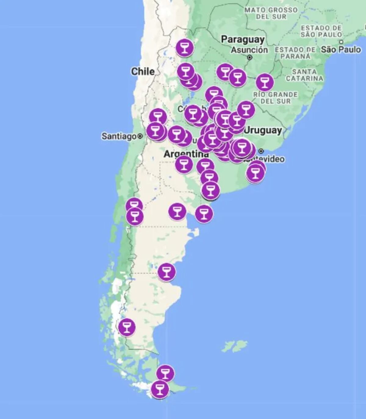 Noche de las Vinotecas 2025. Mapa interactivo
