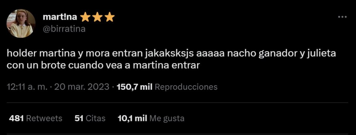 "Gran Hermano": los mejores memes tras el reingreso de Holder, Martina y Mora (Captura de pantalla)