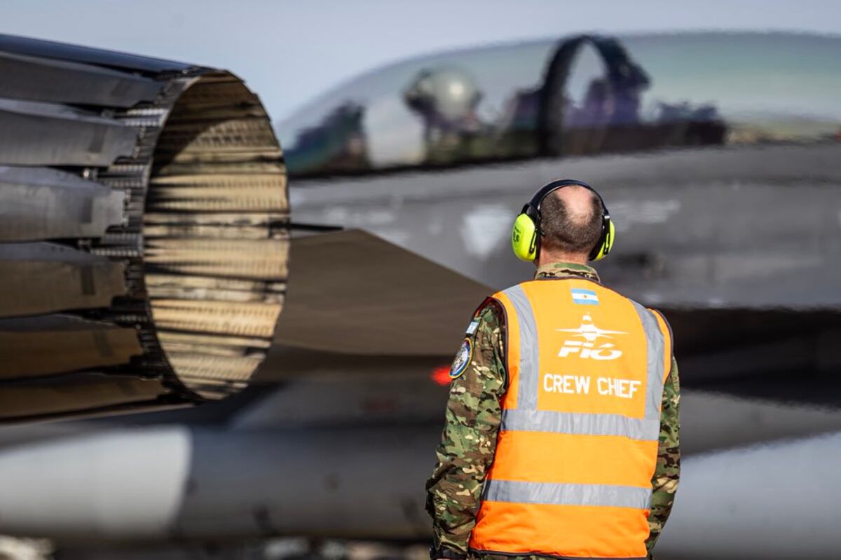 Aviones F-16 que llegarán a la Argentina, comprados por el gobierno de Javier Milei. (Ministerio de Defensa)