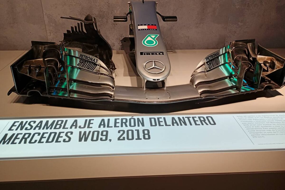 Una de las tantas piezas que forma parte de Fórmula 1 La exhibición, la muestra que llegó por primera vez a Sudamérica y cautivó a los argentinos. (La Voz)