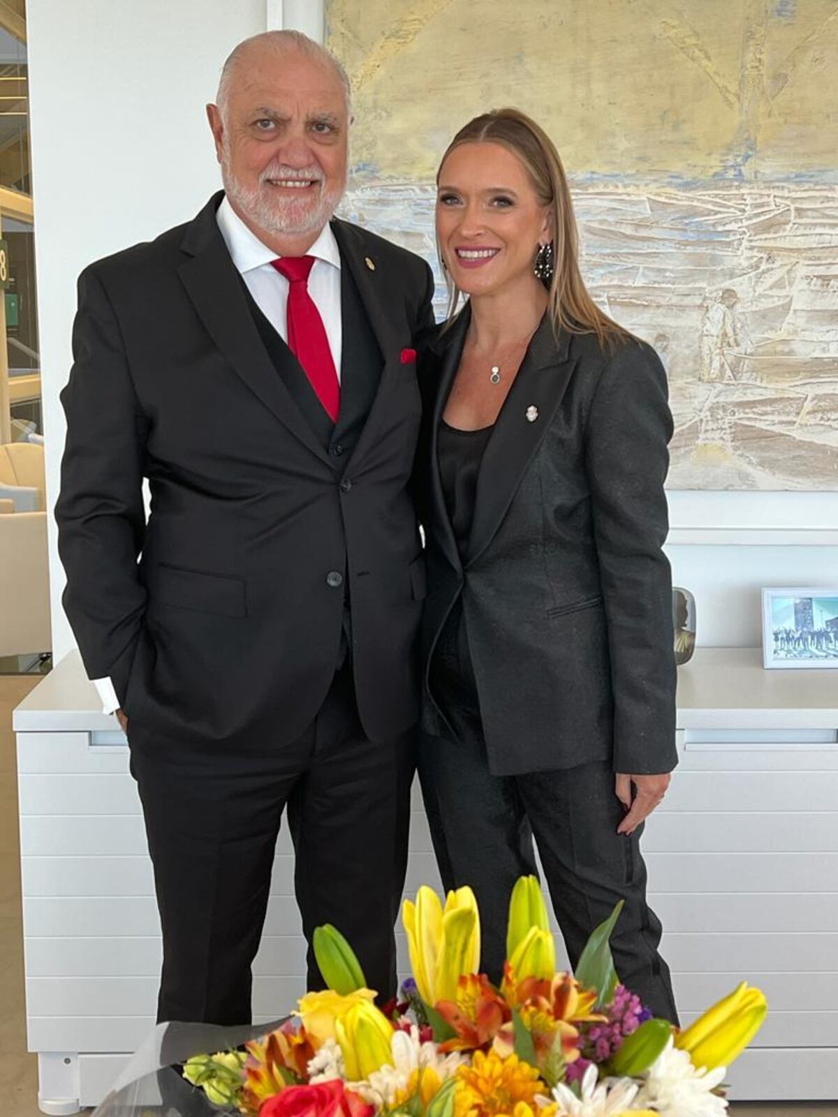 María Belén Mendé y Juan Carlos Rabbat en la inauguración del edificio de Salud y Bienestar del campus. (Gentileza)