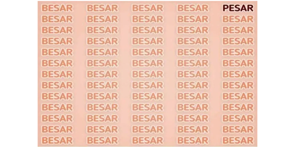 La solución al desafío viral de encontrar la palabra Pesar entre el mar de Besar.