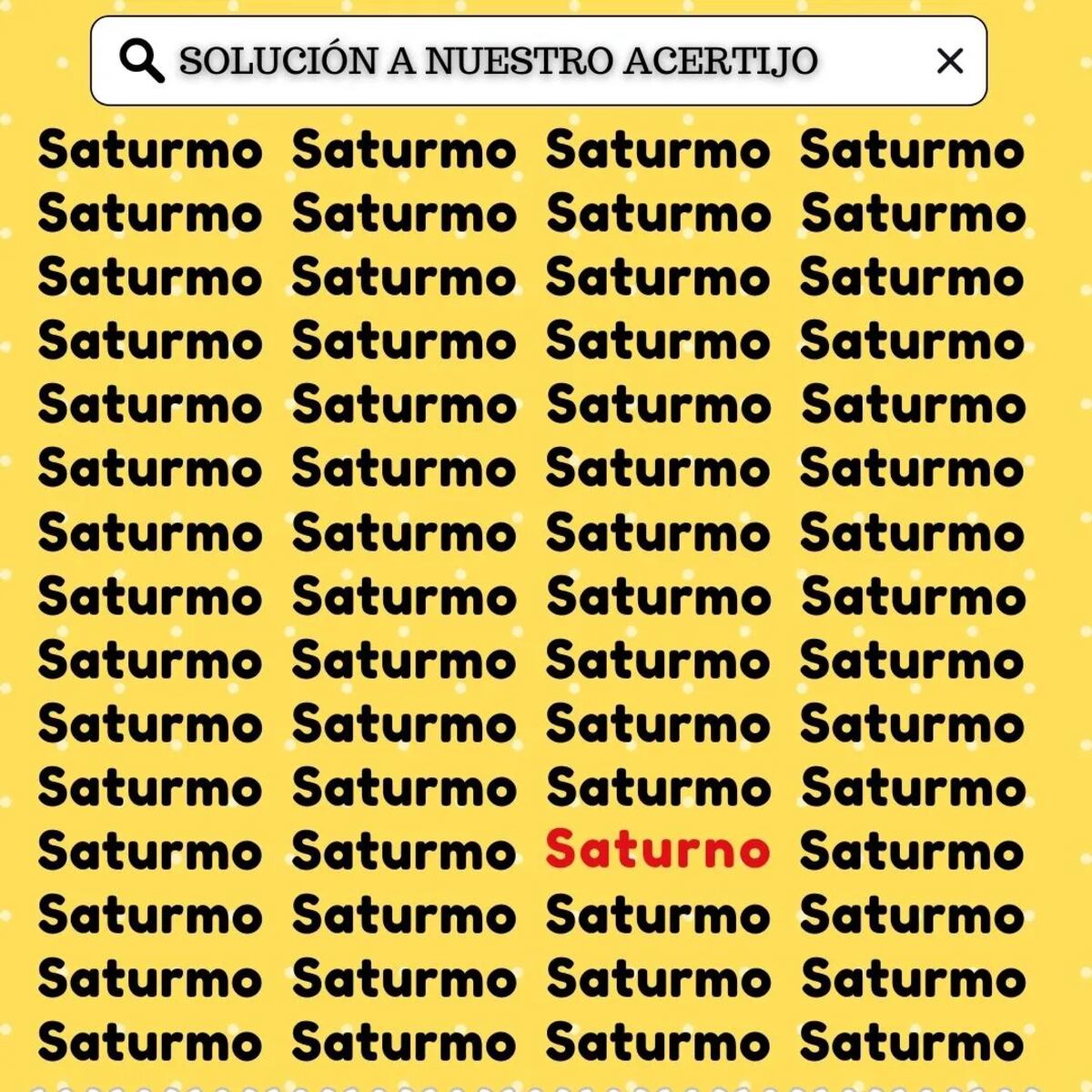 La solución del acertijo.