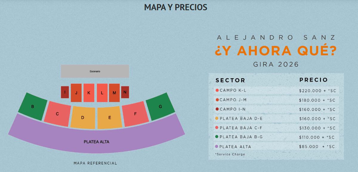 Alejandro Sanz y los precios de entradas para Córdoba.
