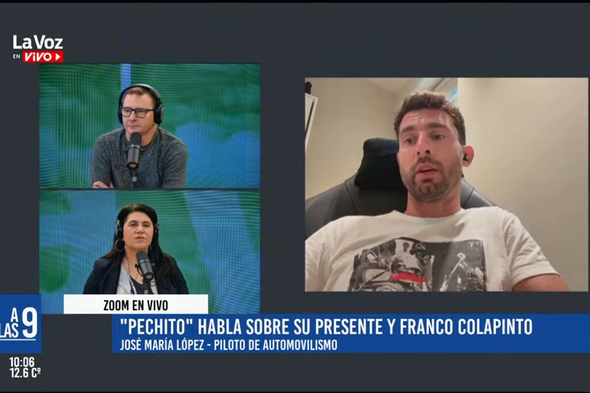 José María Pechito López, piloto de automovilismo, en exclusivo desde Mónaco para La Voz en Vivo. (Captura)