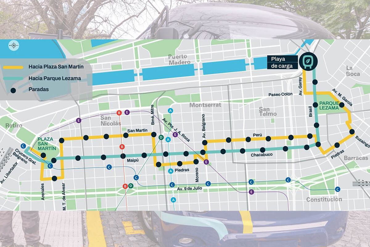 Recorrido del Bus eléctrico.