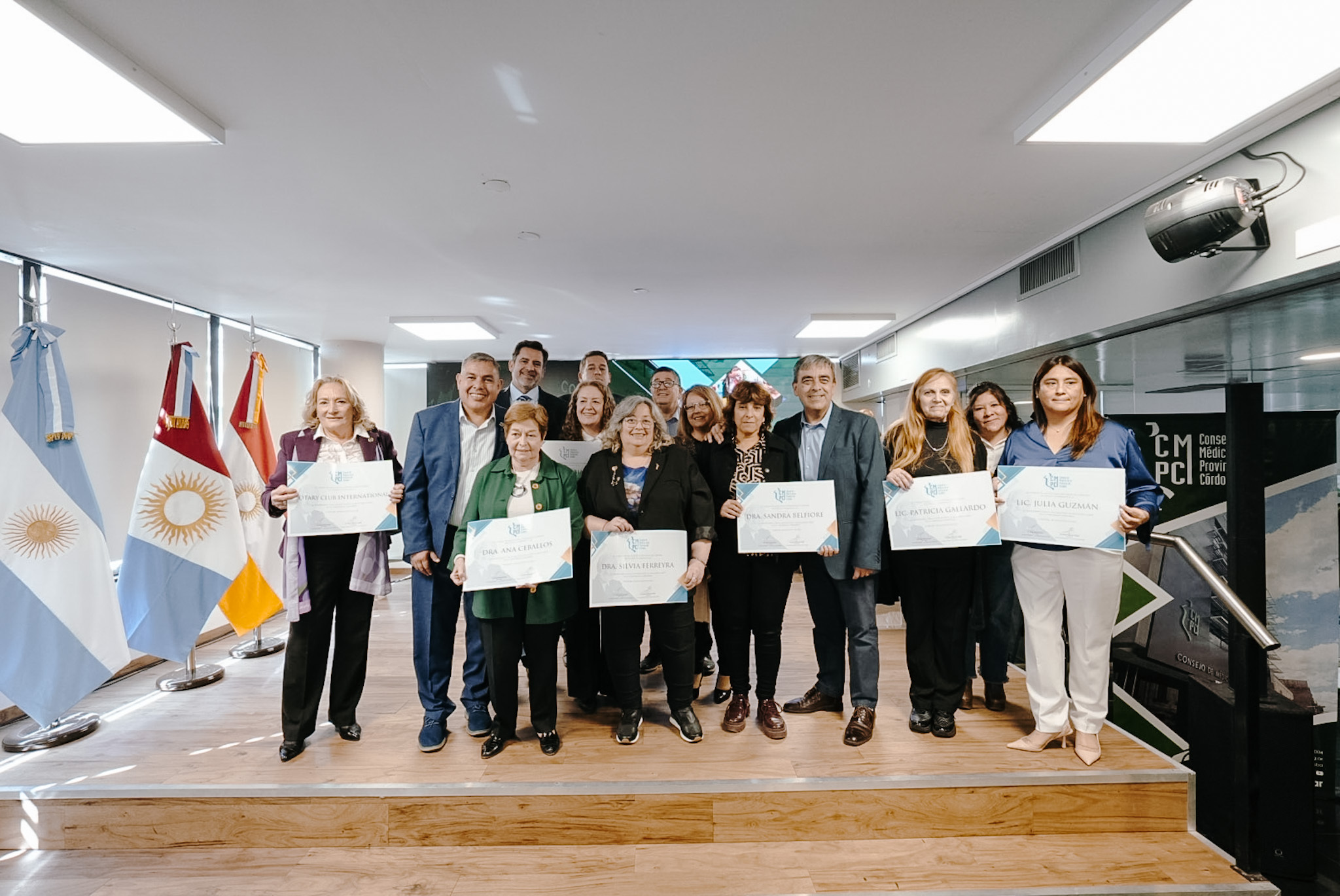 Distinciones por el día del vacunador en el Consejo de Médicos de Córdoba. (Gentileza)