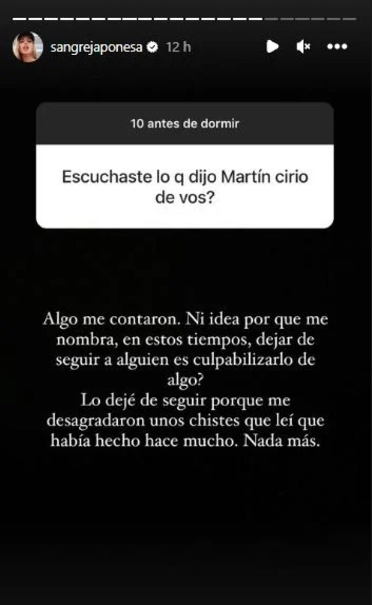 La China Suárez le respondió a Martín Cirio. (Captura)