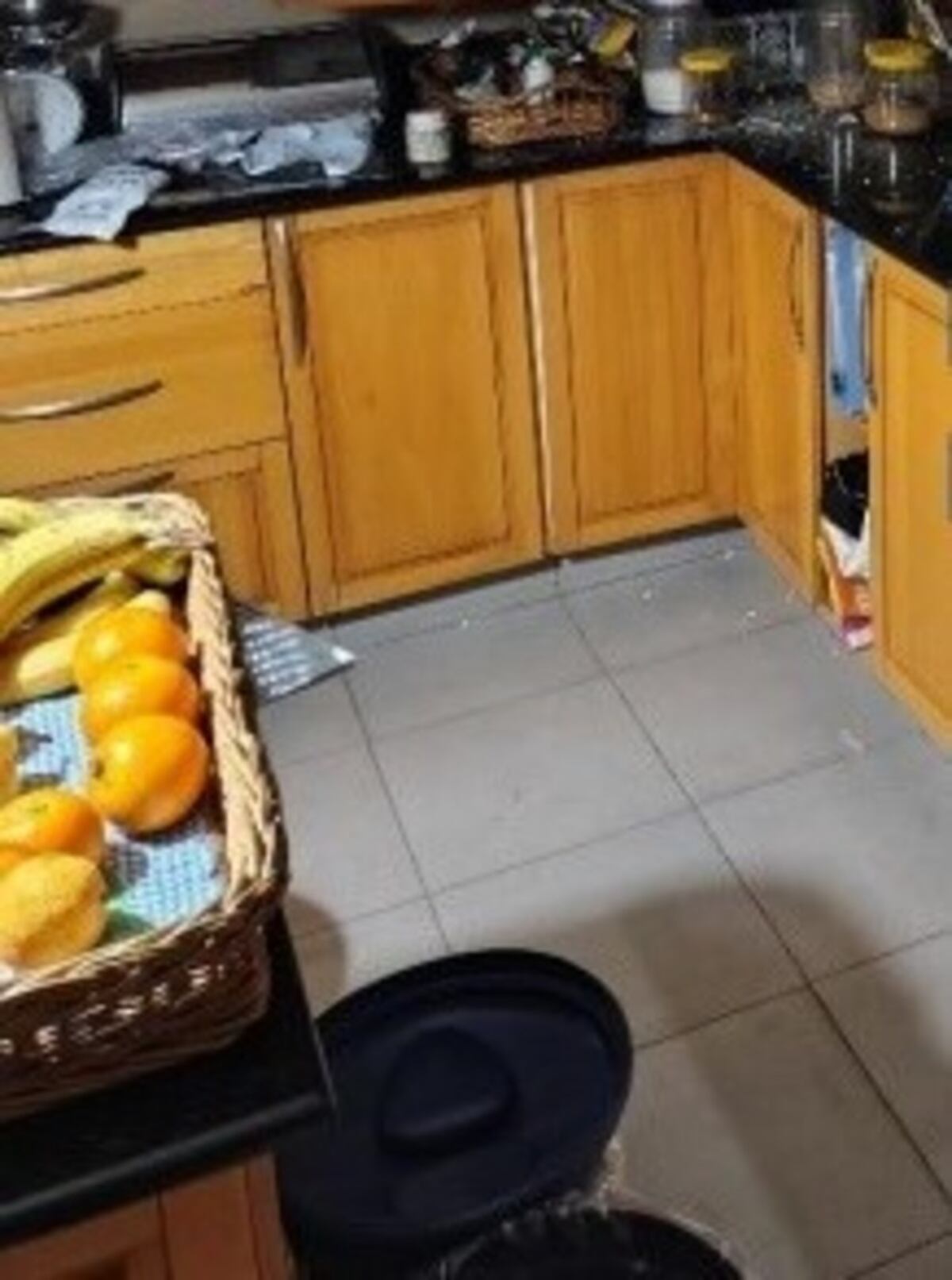 La zona de la cocina, donde todo estaba servido para el desayuno.