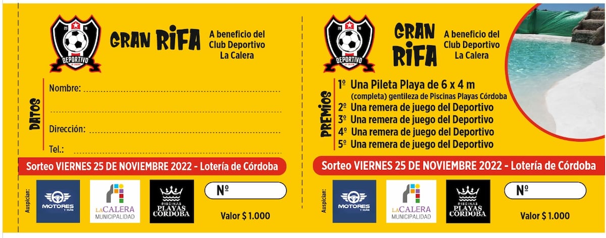 La rifa del Depor de La Calera.