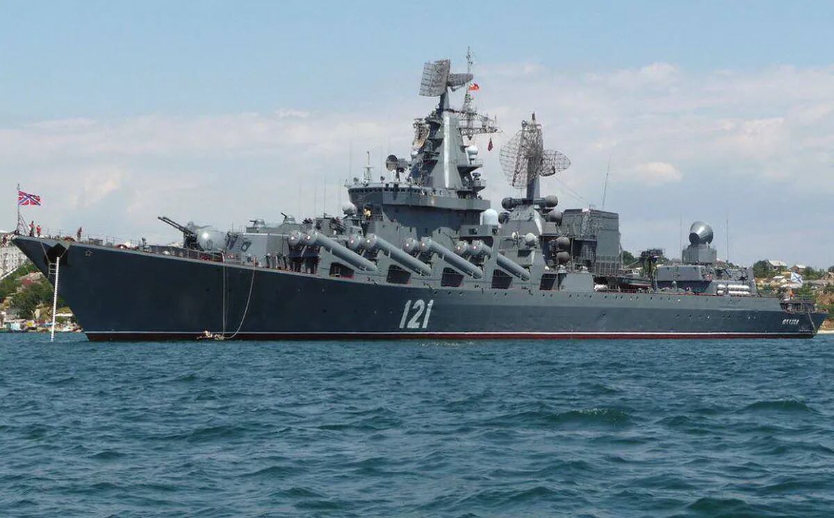 Moskva, el buque insignia de la Marina rusa, fue seriamente dañado y luego se hundió. (Gentileza)