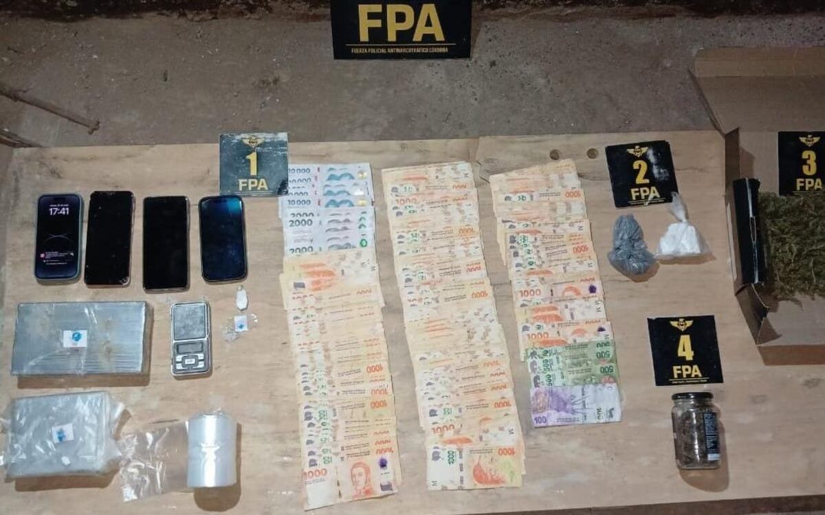Río Cuarto. Detenidos por comercializar drogas (Gentileza).