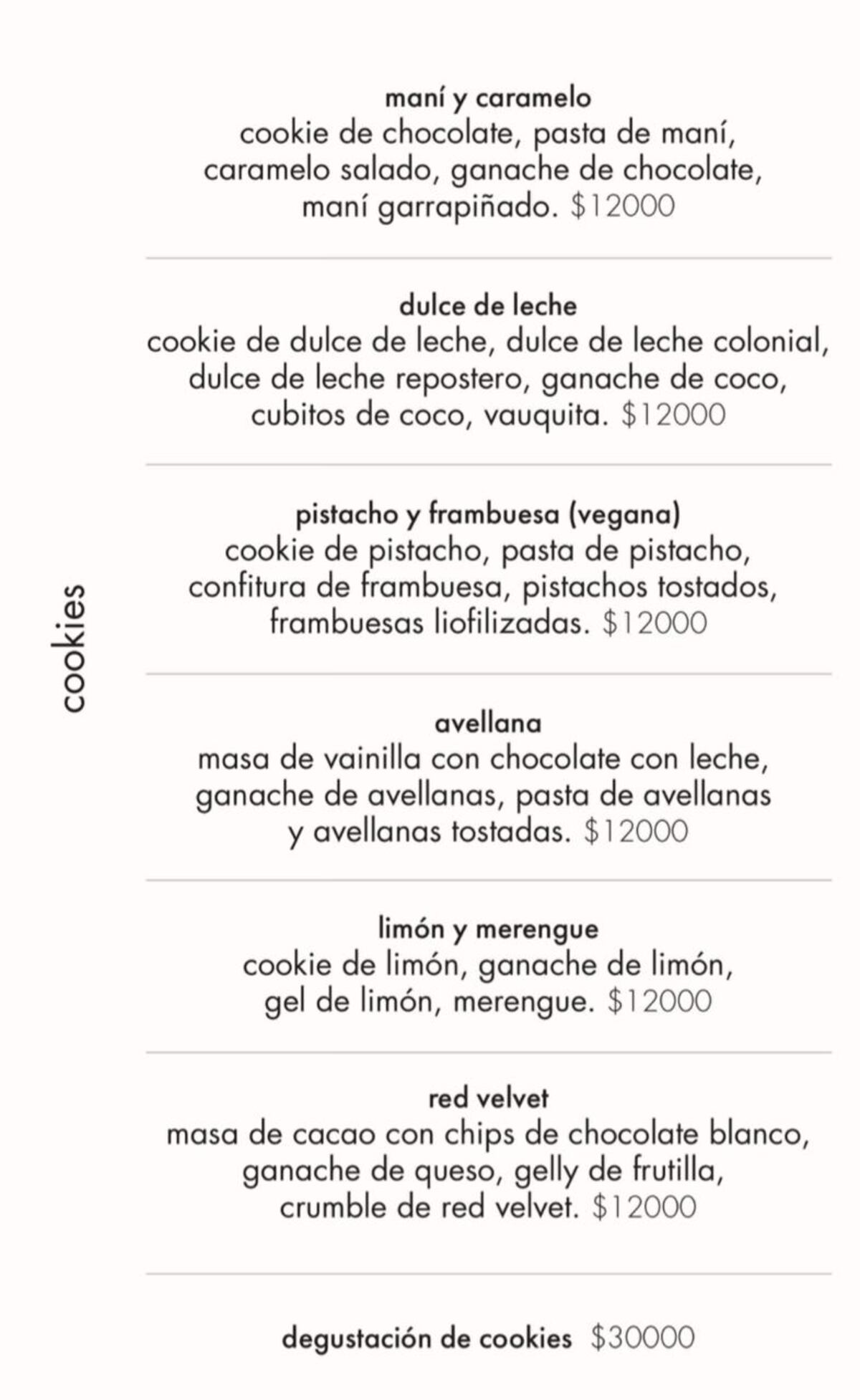 Estos son los precios de las cookies de Damián Betular en noviembre 2025.