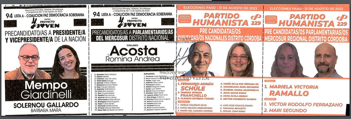 Elecciones Paso 2023 en Córdoba: boleta de Partido Humanista
