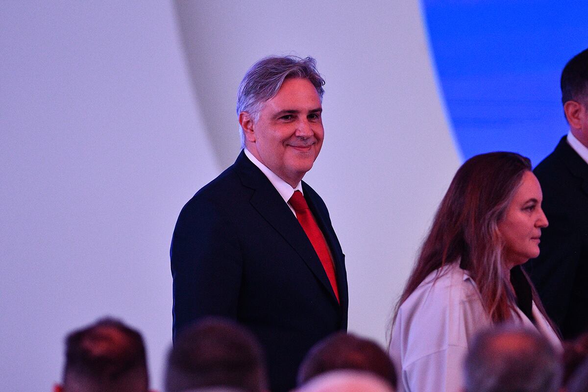 El gobernador de Córdoba, Martín Llaryora, en el acto de la Fundación Mediterránea. (Pedro Castillo / La Voz)