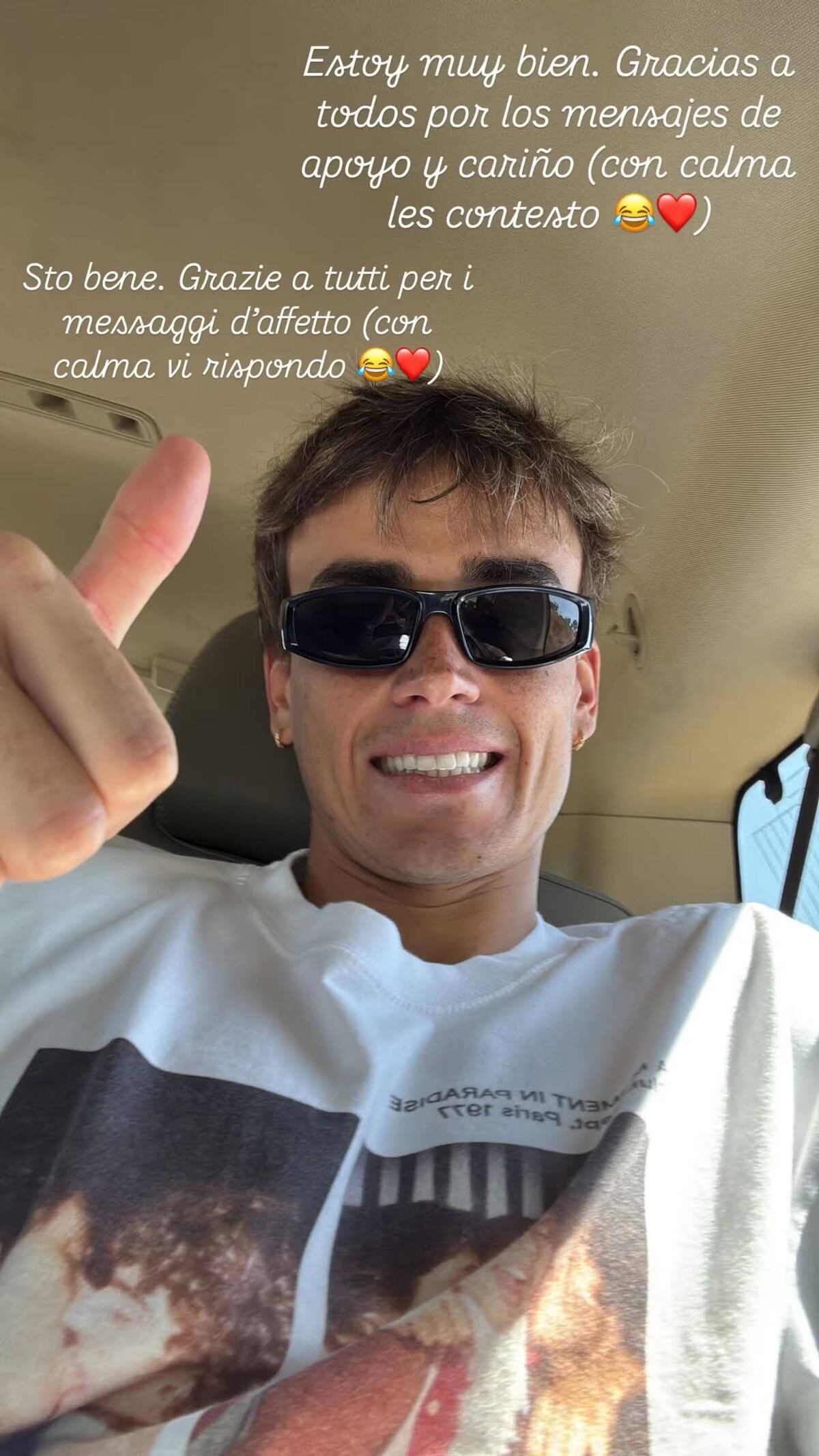 El posteo de Nicolás Fonseca tras el secuestro (Instagram)