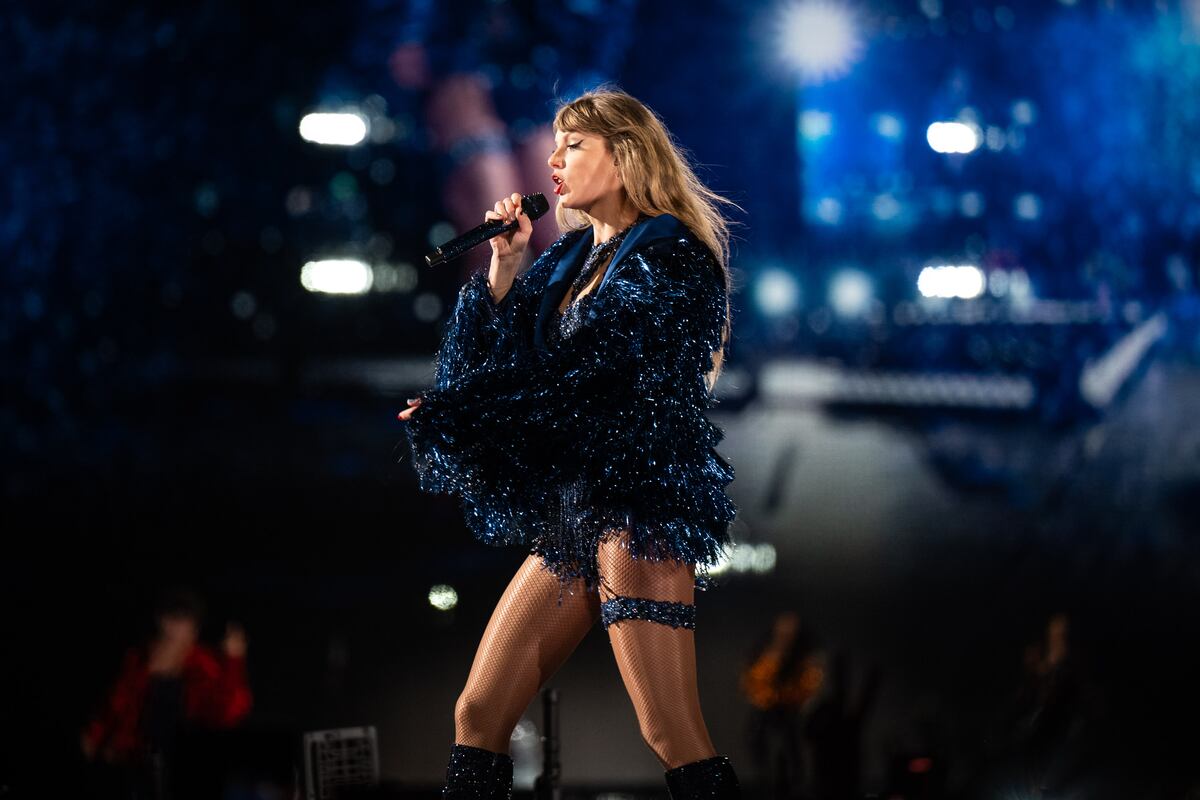 Taylor Swift, en el último show de la serie de tres que ofreció en River. (Gentileza @irishsuarez/ @its.tiven)