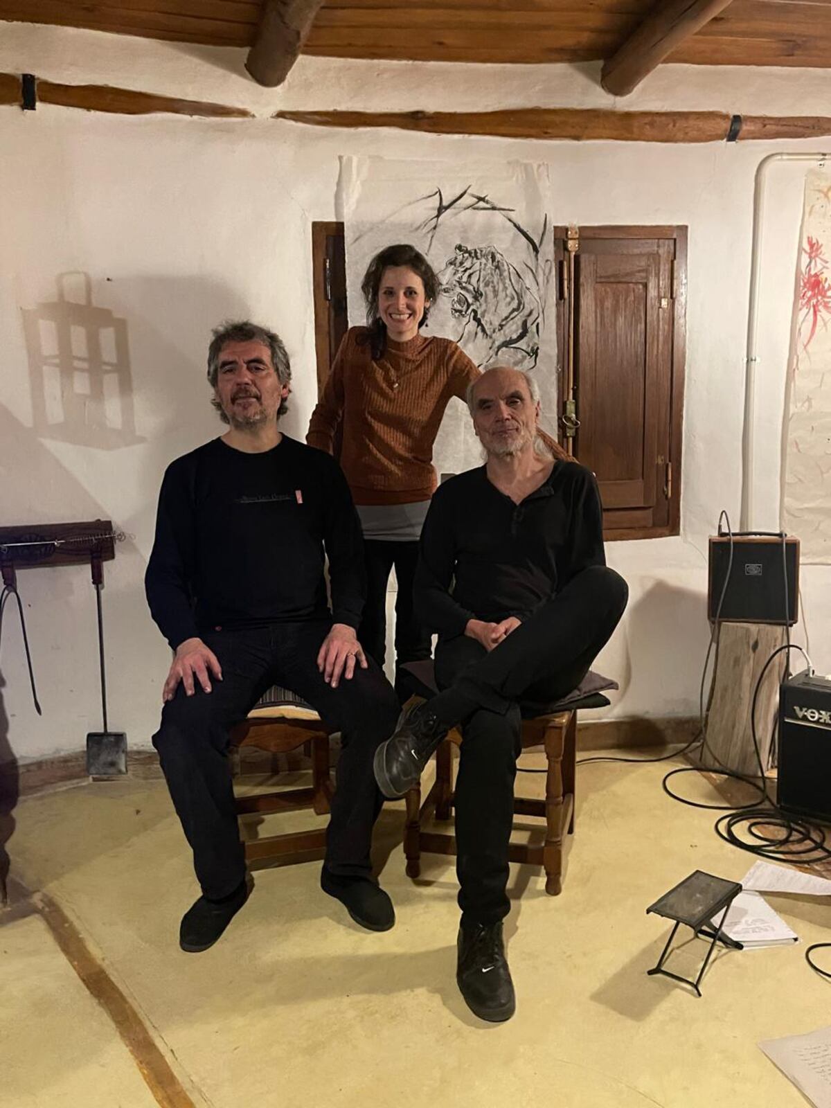 Horacio con su hermano Ricardo y Daniela Dalmasso, otra música excepcional.
