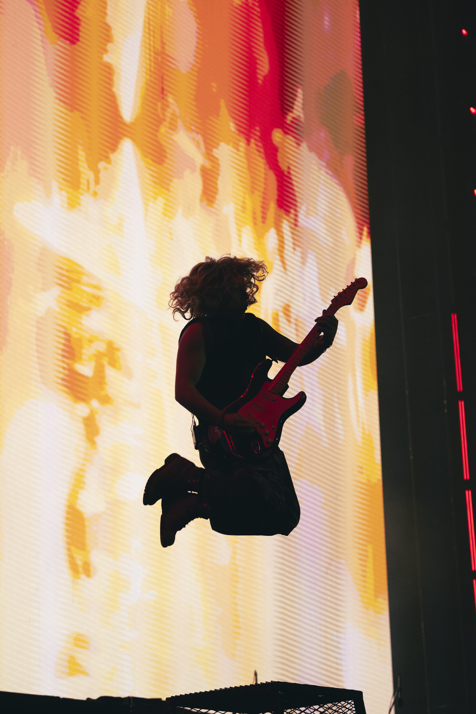 Airbag, durante el primero de los dos shows que programó en River. (DF Entertainment)