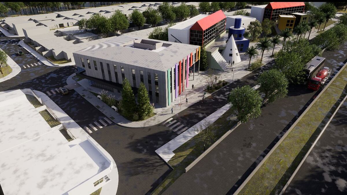 Render del edificio de la nueva Sede Regional Zona Sur Capital de la Universidad Provincial de Córdoba, que se construirá en Villa El Libertador con una inversión superior a los $5.382 millones. (Gobierno de Córdoba)