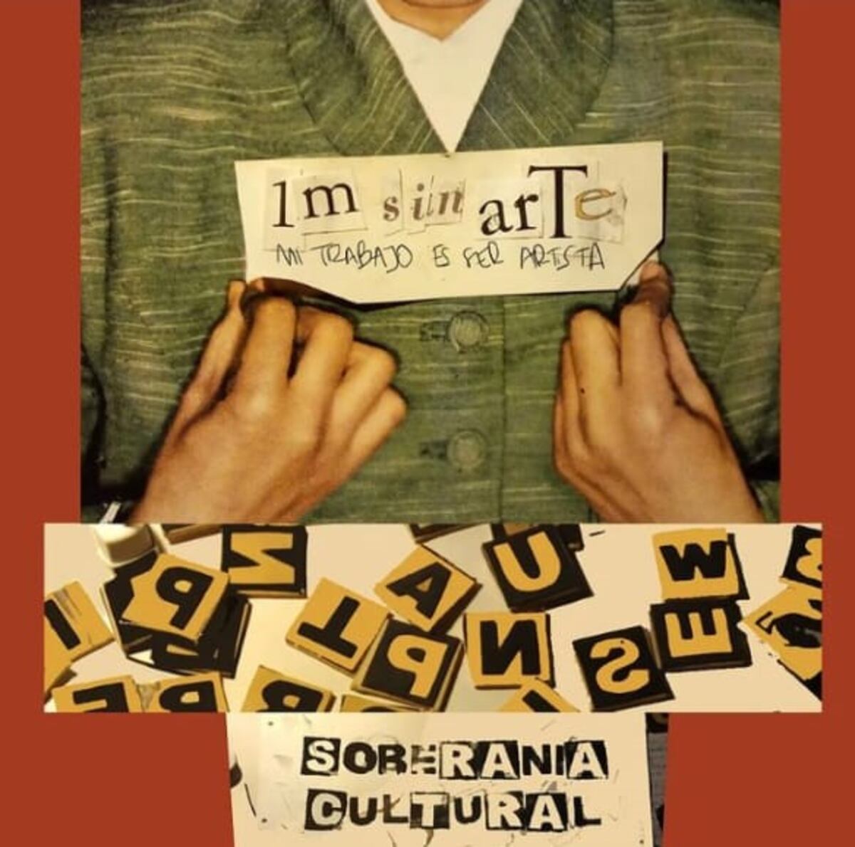 Collage de Florencia Catania (@martilloc ... ara invitar a sumarse al #1MSINARTE.