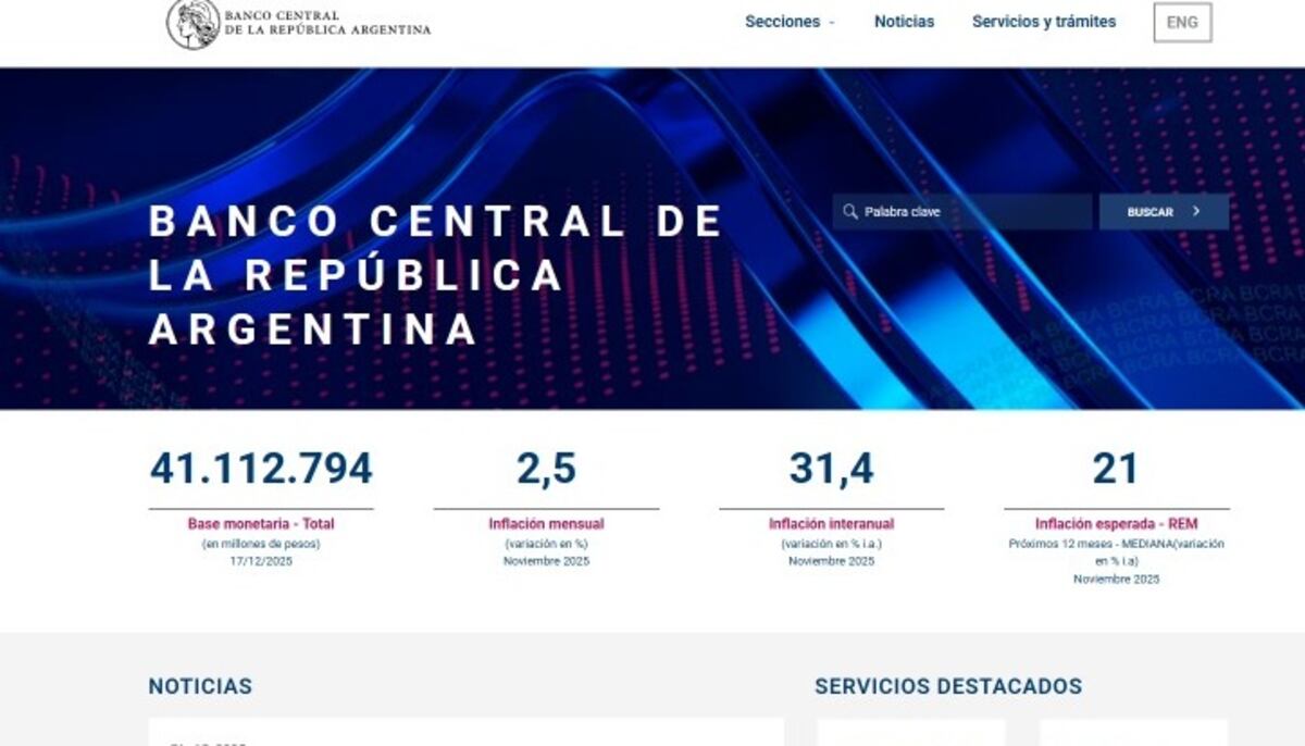 El Banco Central de la República Argentina renueva su web desde esta semana.