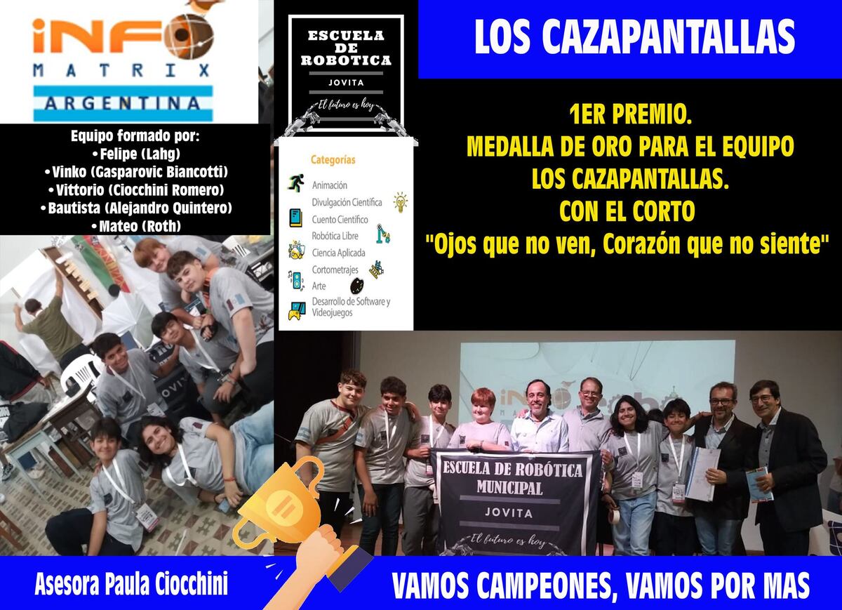 La Pampa. Un grupo de estudiantes cordobeses de 13 y 14 años ganaron el concurso iberoamericano Infomatrix.