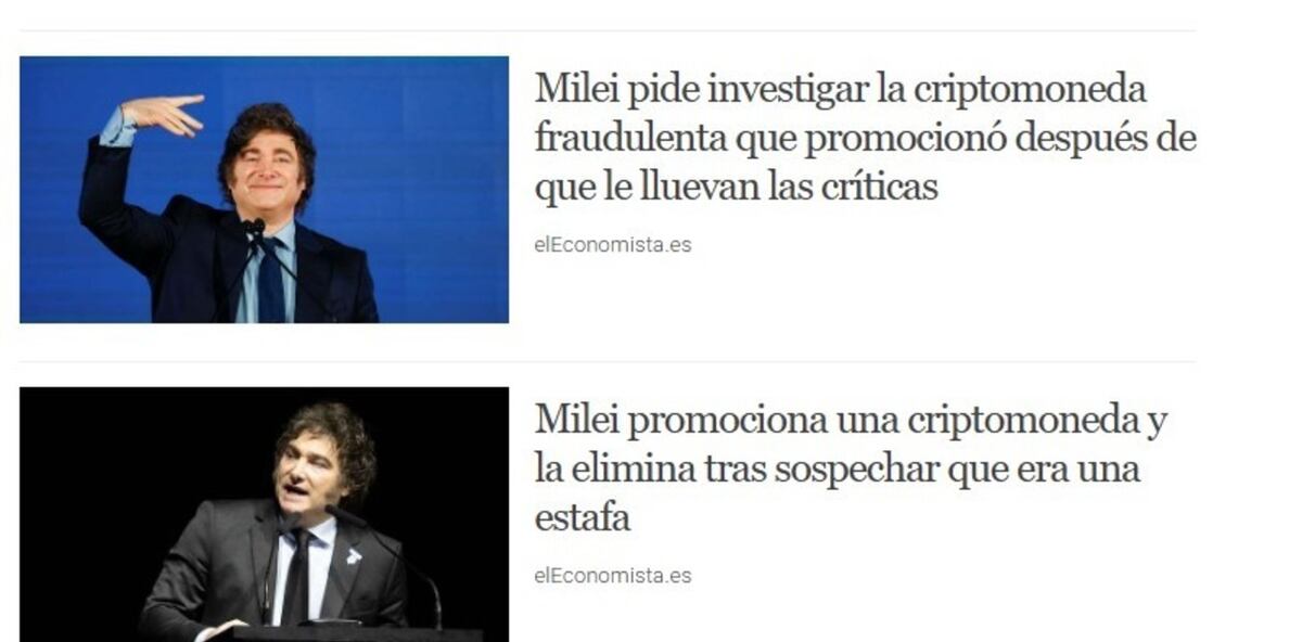 El Economista, medio especializado ibérico, publicó dos artículos sobre la polémica que desató el tuit de Javier Milei.