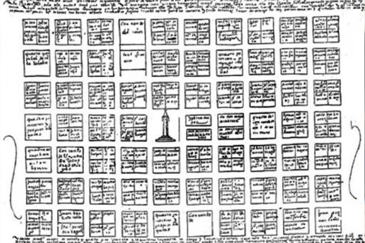 La primera traza de la ciudad de Córdoba, en el documento del 11 de julio de 1577. Archivo fotográfico de Córdoba.