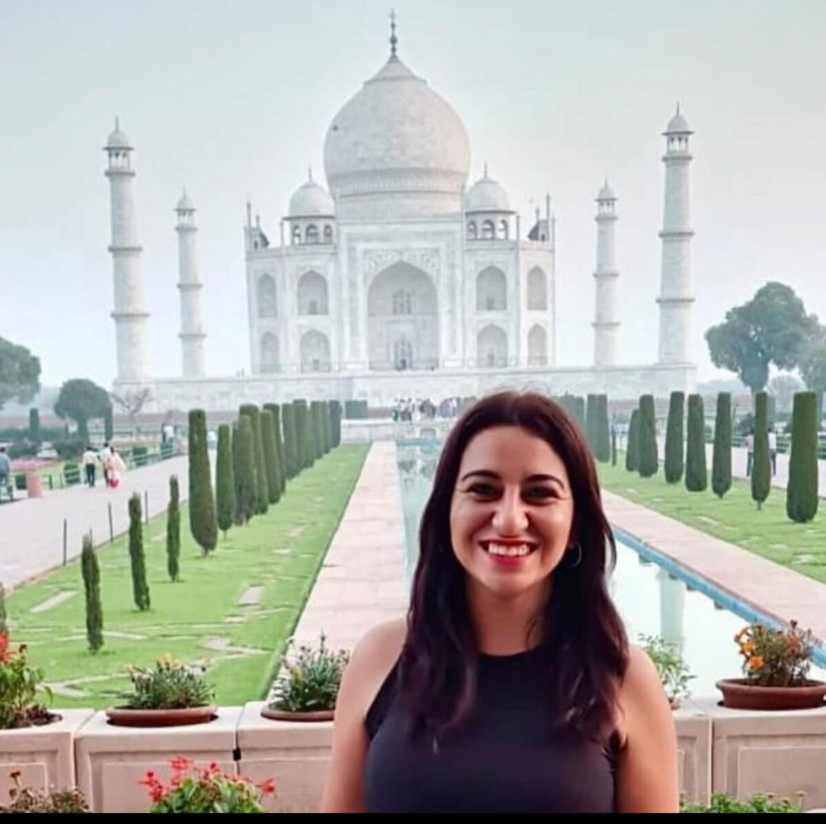 Vanesa en el Taj Mahal, India.