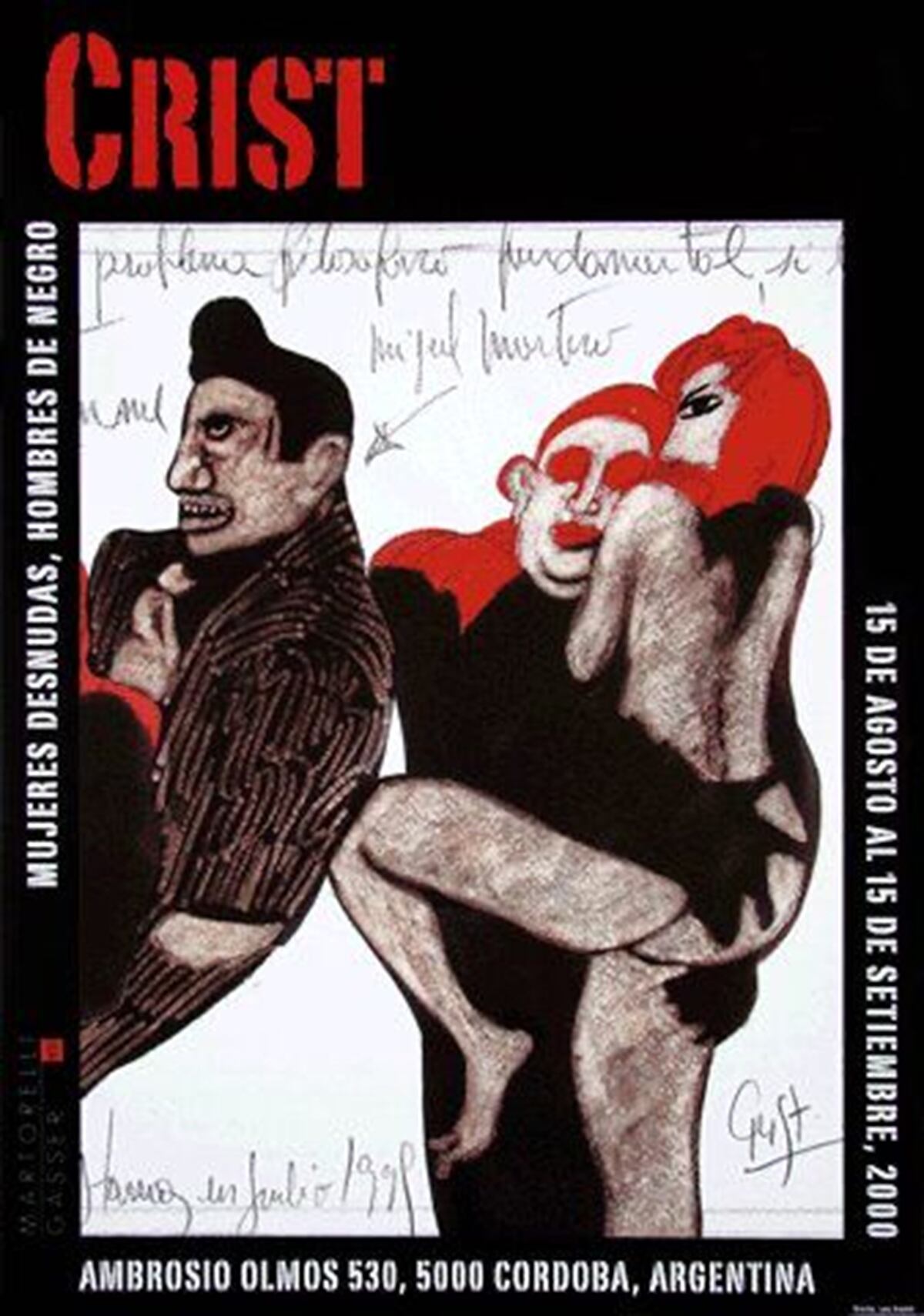 Afiche de muestra con Crist, 2000. (Gentileza)