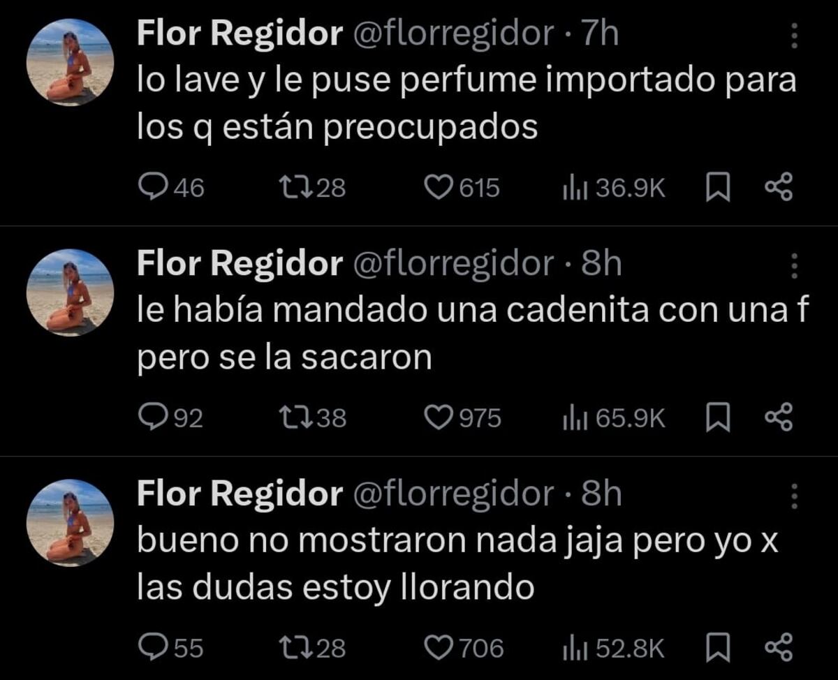 Flor le envió dos regalos a Nicolás (Captura de pantalla)