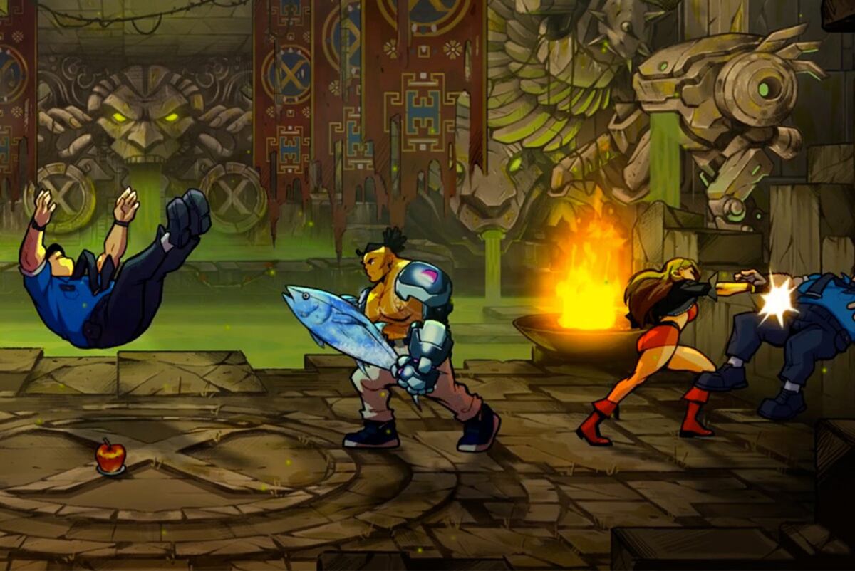 Una captura de imagen de la acción de Streets of Rage 4. (Prensa Streets of Rage 4)