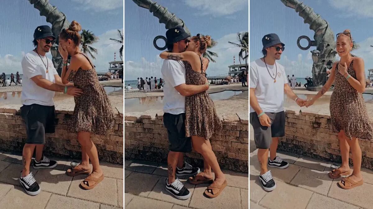 Las fotos del momento en el que Milton le pidió casamiento a Rocío. (Fotos: captura de pantalla)