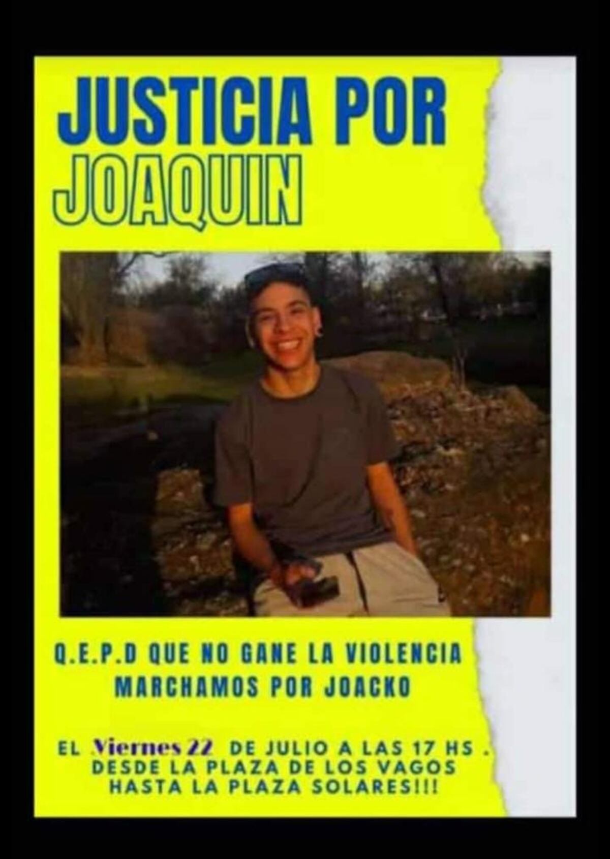 Pedido de Justicia. Marcha por Joaquín en Alta Gracia (Gentileza).